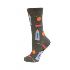 HotSox Screwdriver Socks, Charcoal Heather, 1 Pair, Women Shoe 4-10
