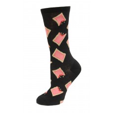 HotSox Pop Tart Socks, Black, 1 Pair, Women Shoe 4-10