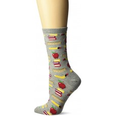 HotSox Womens Teacher's Pet Socks, Gents Grey Heather, 1 Pair, Womens Shoe 4-10