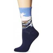 Hot Sox Women's Artist Series Crew Socks | Wave, Pale Purple, Shoe Size: 4-10