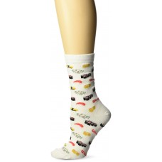 HotSox Womens Sushi Socks, White, 1 Pair, Womens Shoe 4-10