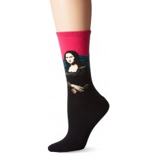 HotSox Womens Mona Lisa Socks, Bright Pink, 1 Pair, Womens Shoe 4-10