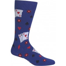 HotSox Mens Gambling Socks, Dark Blue, 1 Pair, Mens Shoe 6-12.5