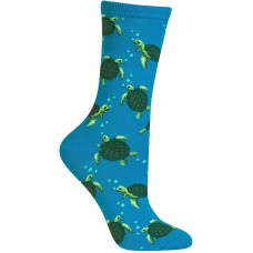 HotSox Womens Turtles Socks, Turquoise, 1 Pair, Womens Shoe 4-10