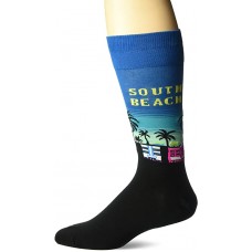 HotSox Mens South Beach Socks, Teal, 1 Pair, Mens Shoe 6-12.5