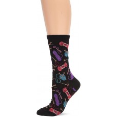 HotSox Womens Yarn and Knitting Needles Socks, Black, 1 Pair, Womens Shoe Size 4-10