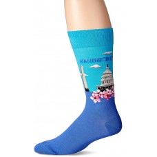 HotSox Mens Washington DC Socks, Light Blue, 1 Pair, Mens Shoe 6-12.5