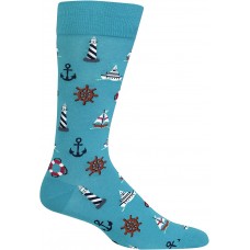 HotSox Mens Nautical Icons Socks, Grey Heather, 1 Pair, Mens Shoe Size 6-12.5