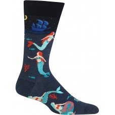 HotSox Mens Mermaids Socks, Black, 1 Pair, Mens Shoe 6-12.5
