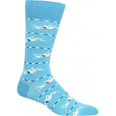 HotSox Mens Swimmers Socks, Light Blue, 1 Pair, Mens Shoe Size 6-12.5