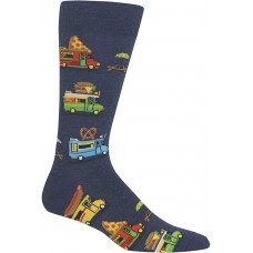 HotSox Mens Food Trucks Socks, Denim Heather, 1 Pair, Mens Shoe Size 6-12.5