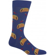 HotSox Mens Tacos Socks, Dark Blue, 1 Pair, Mens Shoe 6-12.5