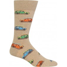 HotSox Mens Woody Surfer Car Socks, Hemp Heather, 1 Pair, Mens Shoe Size 6-12.5