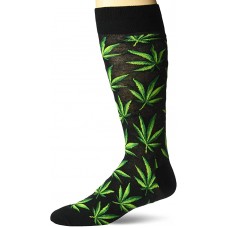 HotSox Mens Weed Socks, Black, 1 Pair, Mens Shoe Size 6-12.5