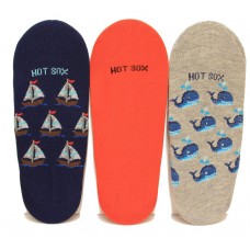 Hotsox Women's No Show Whale Socks 3 Pair, Assorted, Women's Shoe 4-10
