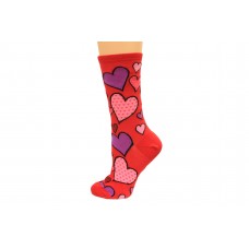 Hot Socks Hearts Women's Socks 1 Pair, Red, Women's Shoe Size 9-11