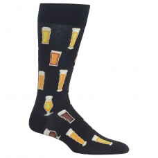 Hot Sox Beer Crew Socks 1 Pair, Black, Men's 6-12.5 Shoe