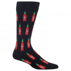 Hot Sox Hot Sauce Crew Socks, 1 Pair, Black, Men's 6-12.5 Shoe