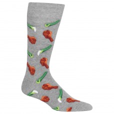 Hot Sox Chicken Wings and Celery Crew Socks, 1 Pair, Sweatshirt Heather Grey, Men's 6-12.5