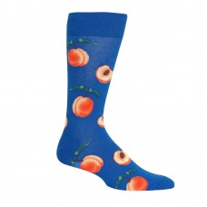 Hot Sox Men's Peaches Crew Socks 1 Pair, Blue, 6.5-12 Shoe