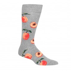 Hot Sox Men's Peaches Crew Socks 1 Pair, Grey, 6.5-12 Shoe