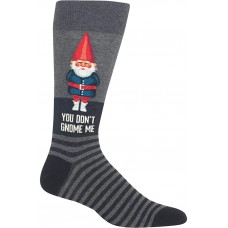 HotSox Mens You Dont Gnome Me Socks, Charcoal Heather, 1 Pair, Mens Shoe 6-12.5