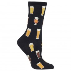 Hot Socks Beer Crew Socks, 1 Pair, Black, Women's 4-10 Shoe