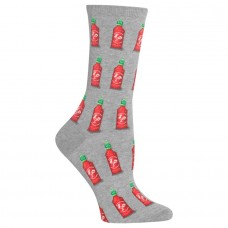 HotSox Womens Hot Sauce Socks, Sweatshirt Grey Heather, 1 Pair, Womens Shoe 4-10