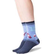 HotSox Womens You Had Me At Merlot Socks, Periwinkle, 1 Pair, Womens Shoe 4-10