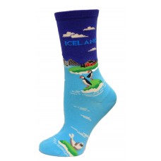 Hotsox Men's Crew Iceland Socks 1 Pair, Bright Blue, Men's Shoe 6.5-12