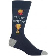 HotSox Mens Trophy Husband Socks, Navy, 1 Pair, Mens Shoe 6-12.5