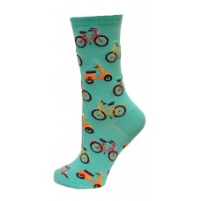 Hotsox Women's Crew Bike and Vespa Socks 1 Pair, Mint, Women's Shoe 4-10