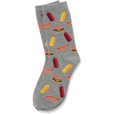 HotSox Kids BBQ Food Socks, Grey Heather, 1 Pair, Large/X-Large