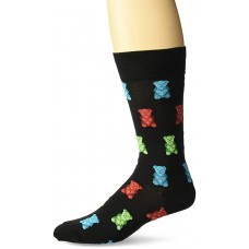 HotSox Mens Gummy Bears Socks, Black, 1 Pair, Mens Shoe Size 6-12.5
