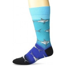 HotSox Mens Great White Sharks Socks, Teal, 1 Pair, Mens Shoe Size 6-12.5
