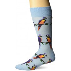 HotSox Mens Macaws Socks, Light Blue, 1 Pair, Mens Shoe Size 6-12.5