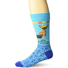 HotSox Mens Lets Fiesta Socks, Aqua, 1 Pair, Mens Shoe Size 6-12.5