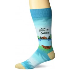 HotSox Mens The Great Lakes Socks, Turquoise, 1 Pair, Mens Shoe Size 6-12.5