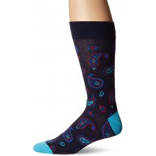 HotSox Mens Paisley Socks, Navy, 1 Pair, Mens Shoe Size 6-12.5