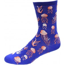 HotSox Jelly Fish Socks, Dark Blue, 1 Pair, Women Shoe 4-10