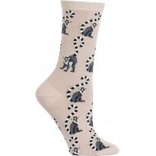 HOTSOX Womens Crew Socks Lemur 1 Pair, Taupe, Womens 4-10 Shoe