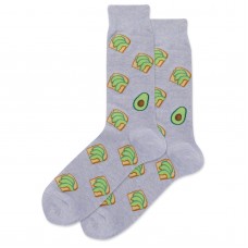 HotSox Avocado Toast Socks, Blue Heather, 1 Pair, Men Shoe 6-12.5