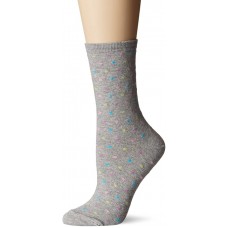 HotSox Womens Pindot Heart Repeat Socks, Gents Grey Heather, 1 Pair, Womens Shoe 4-10