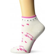 K. Bell Girls Gone Golfing Socks, White, Sock Size 9-11/Shoe Size 4-10, 1 Pair