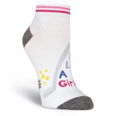 K. Bell Swing Like a Girl Now Show Socks, White, Sock Size 9-11/Shoe Size 4-10, 1 Pair