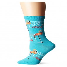 K. Bell I Don't Give A Flock Crew Socks, Turquoise, Sock Size 9-11/Shoe Size 4-10, 1 Pair