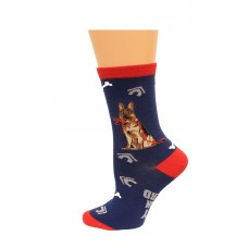 K. Bell German Shephard Crew Socks, Navy, Sock Size 9-11/Shoe Size 4-10, 1 Pair