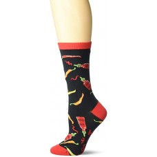 K. Bell Hot And Spicy Crew Socks 1 Pair, Black, Womens Sock Size 9-11/Shoe Size 4-10