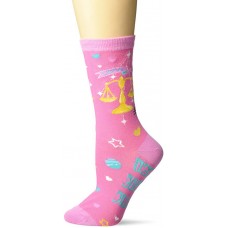 K. Bell Libra Crew Socks 1 Pair, Pink, Womens Sock Size 9-11/Shoe Size 4-10