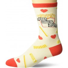 K. Bell Fries Guys Crew Socks 1 Pair, Ivory, Womens Sock Size 9-11/Shoe Size 4-10